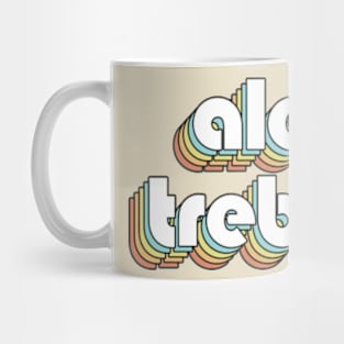 Alex Trebek - Retro Rainbow Typography Faded Style Mug